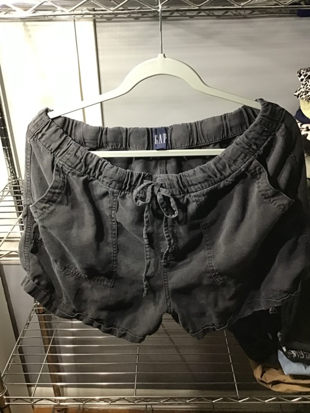 GAP Women's Dark Gray High-Waist Drawstring Shorts